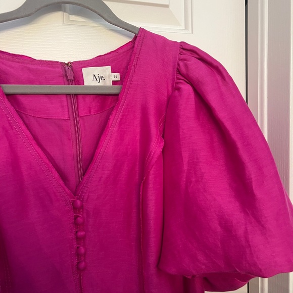 Aje Puff Sleeve Midi Dress US 10 - Picture 3 of 4